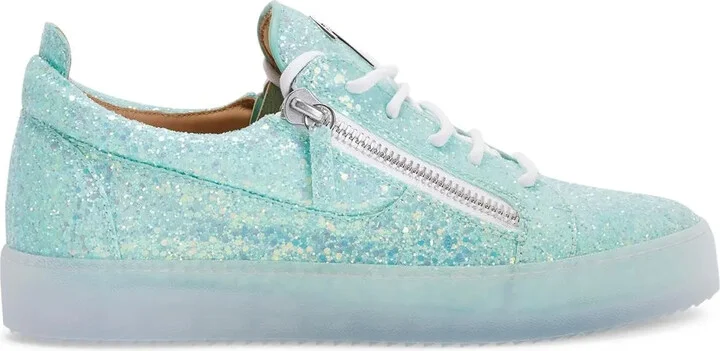Zip-Detail Glitter Trainers