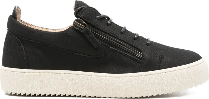 Zip-Detail Lace-Up Sneakers