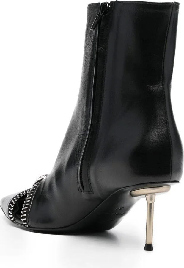 Zip-Detail Leather Ankle Boots - Image 3