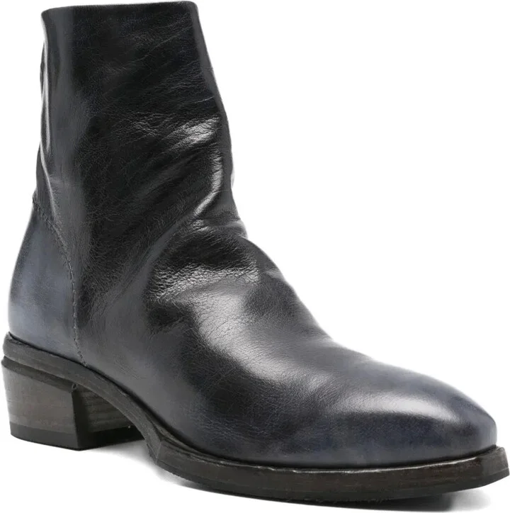 Zip-Detail Leather Boots - Image 2