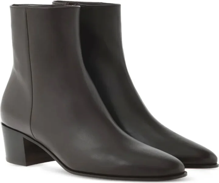 Zip-Detail Leather Boots - Image 2