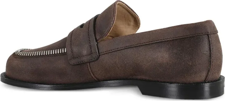 Zip-Detail Leather Loafers - Image 3