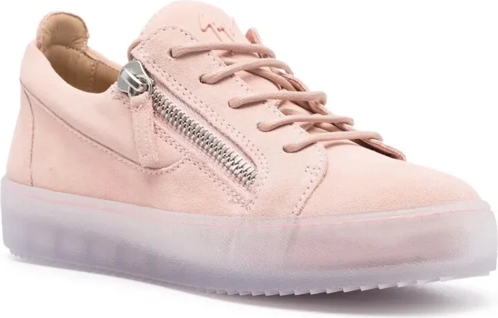 Zip-Detail Leather Low-Top Sneakers - Image 2
