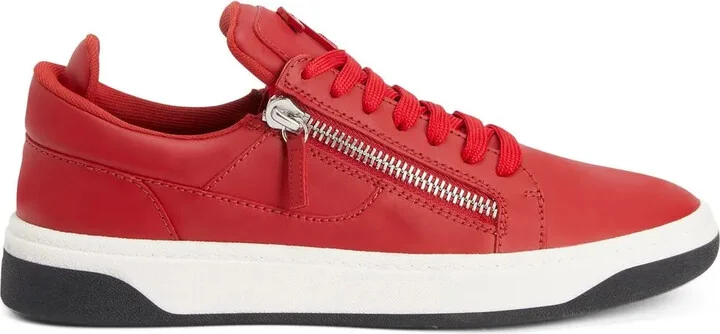 Zip-Detail Low-Top Sneakers