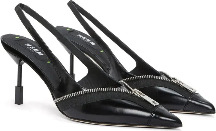 Zip-Detail Slingback Pumps - Image 2