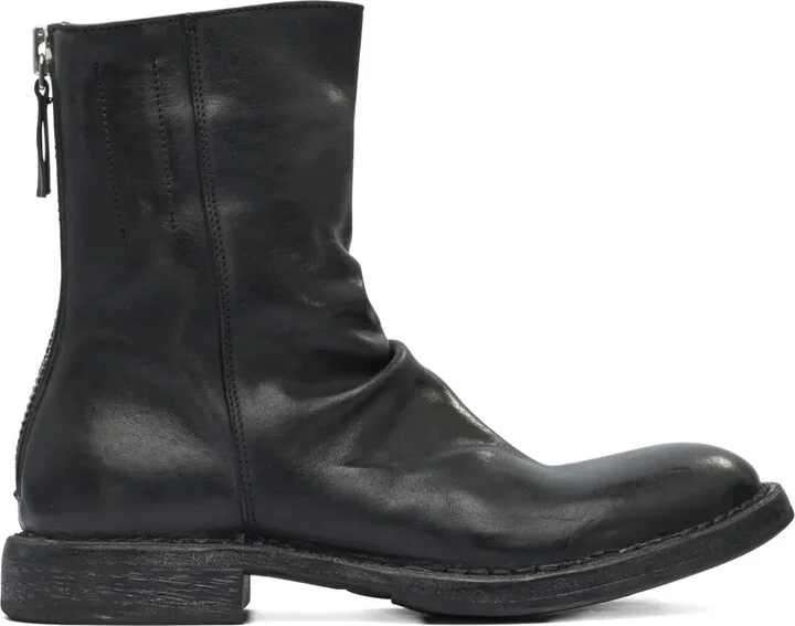 Zip-Detail Slouch Ankle Boots