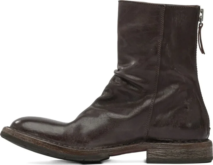 Zip-Detail Slouch Ankle Boots