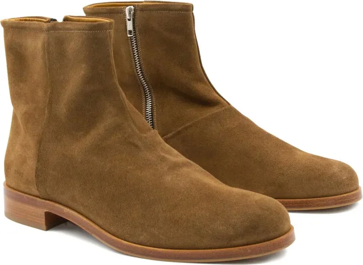 Zip-Detail Suede Boots - Image 2