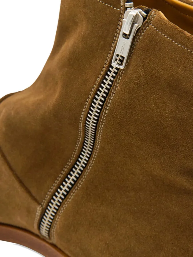 Zip-Detail Suede Boots - Image 4