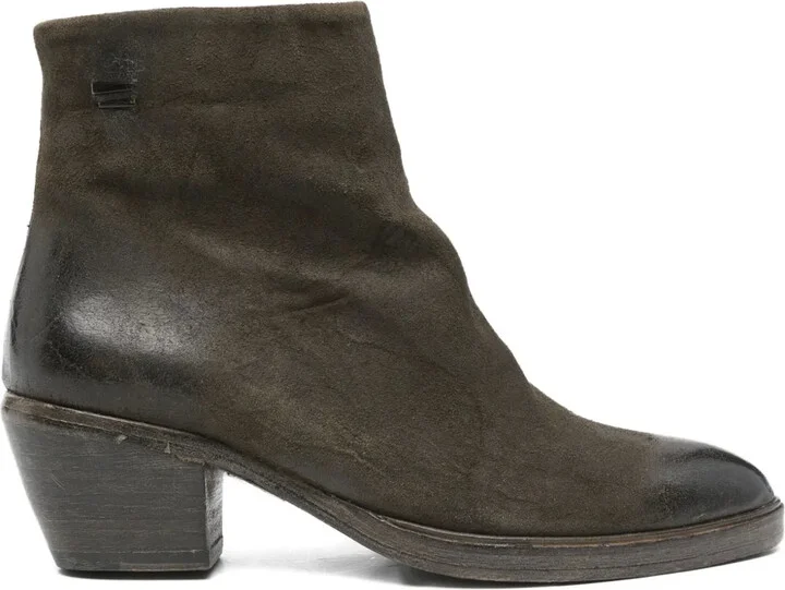 Zip-Detail Suede Boots