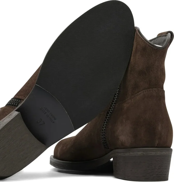 Zip-Detail Suede Cowboy Boots - Image 3