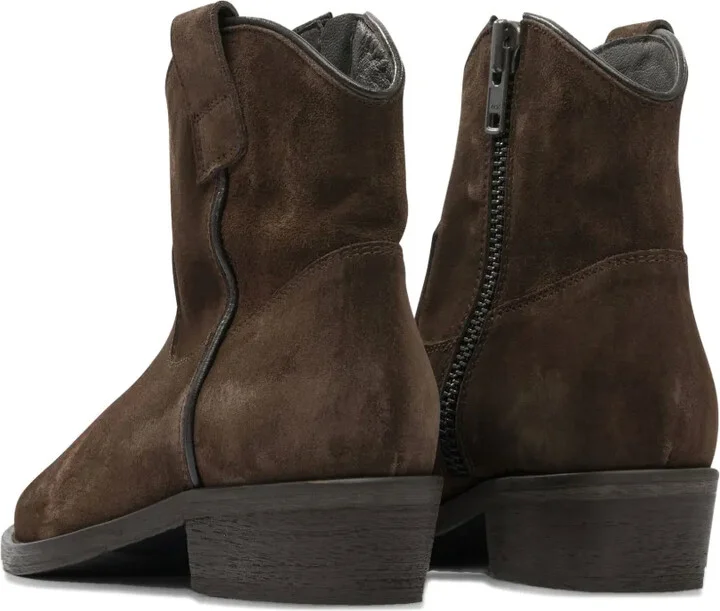 Zip-Detail Suede Cowboy Boots - Image 5