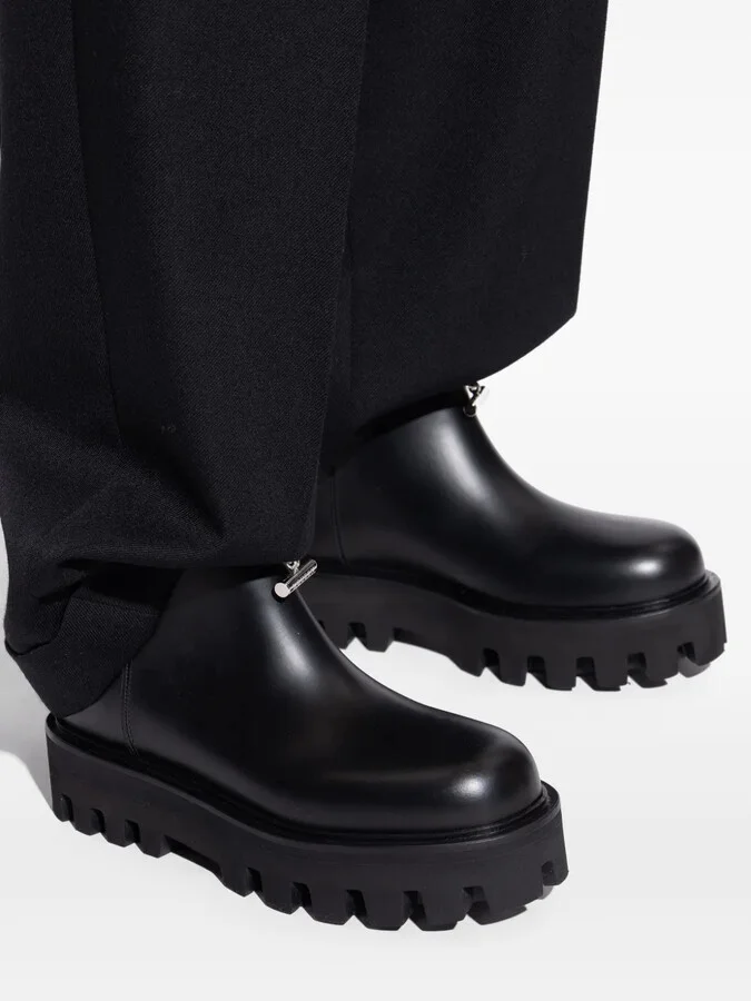 Zip-Fastening Platform Ankle Boots - Image 4