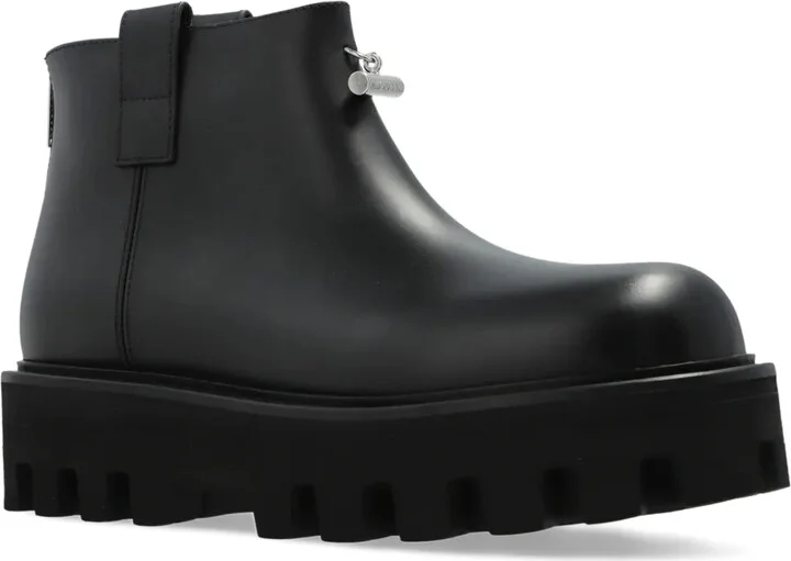 Zip-Fastening Platform Ankle Boots