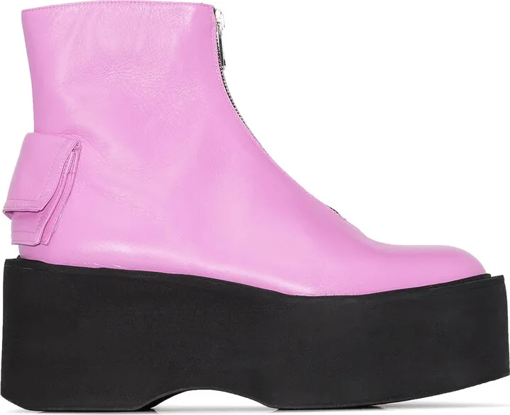 Zip-Front 80mm Platform Boots