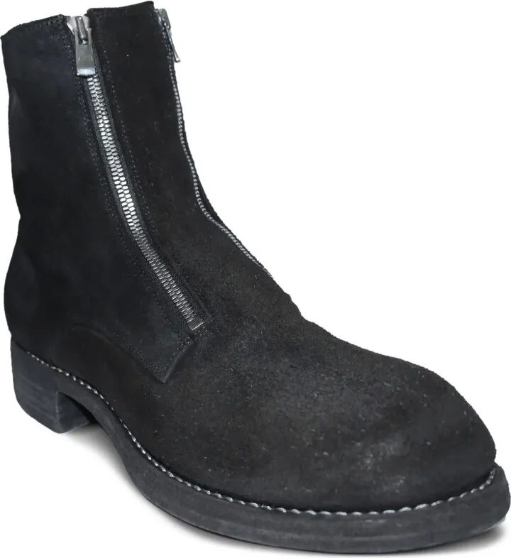 Zip-Front Suede Boots - Image 2