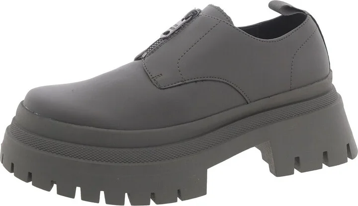 Zip Mens Faux Leather Platform Derby Shoes