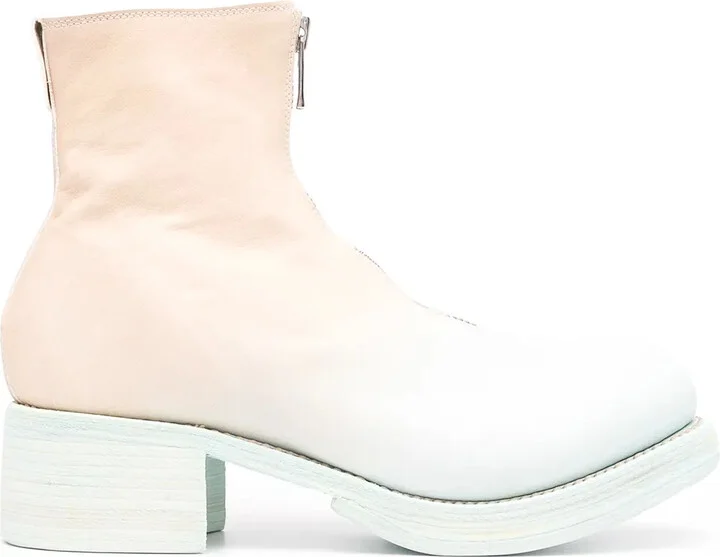 Zip-Up Gradient Ankle Boots