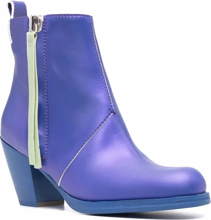 Zip-Up Heeled Leather Boots - Image 2