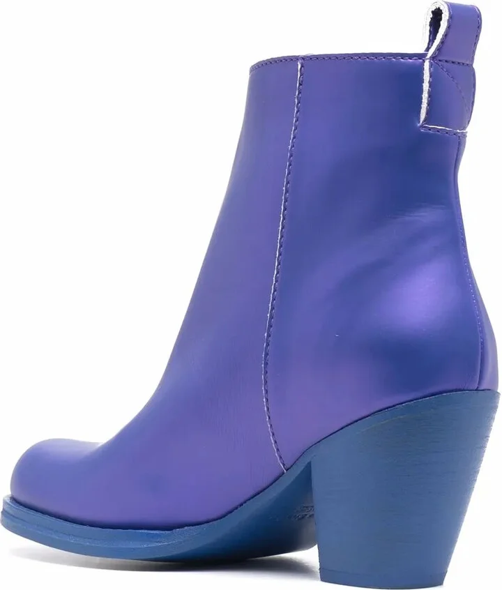 Zip-Up Heeled Leather Boots - Image 3