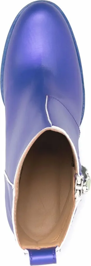 Zip-Up Heeled Leather Boots - Image 4