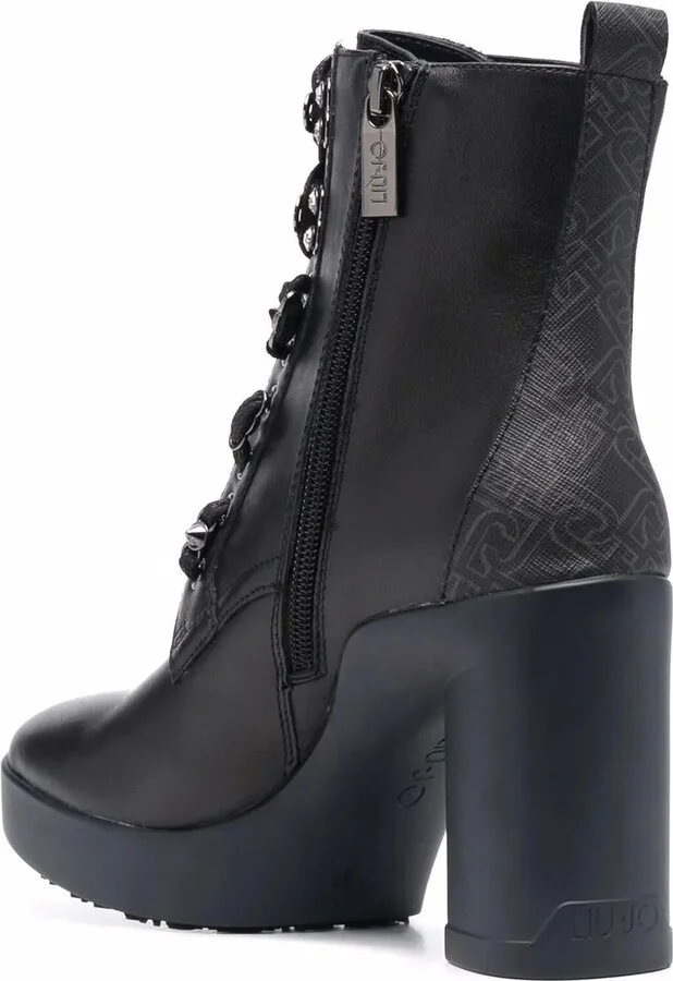 Zip-Up Heeled Leather Boots - Image 3