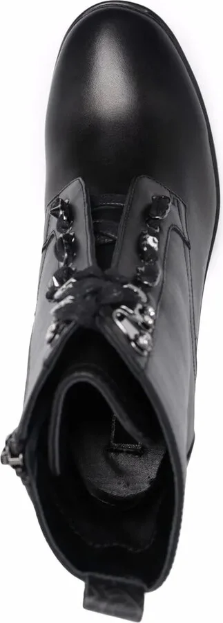 Zip-Up Heeled Leather Boots - Image 4