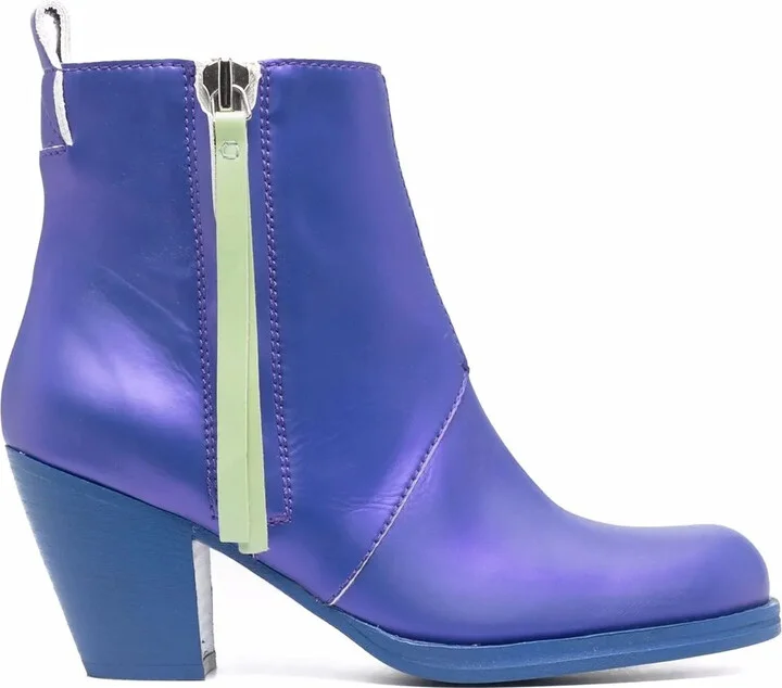 Zip-Up Heeled Leather Boots