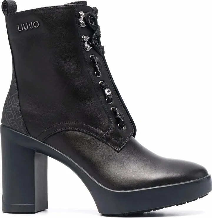 Zip-Up Heeled Leather Boots