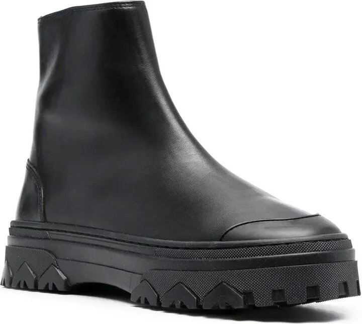 Zip-Up Leather Ankle Boots - Image 2