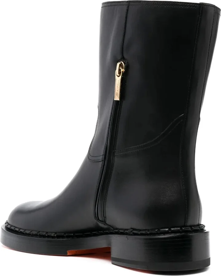 Zip-Up Leather Ankle Boots - Image 3