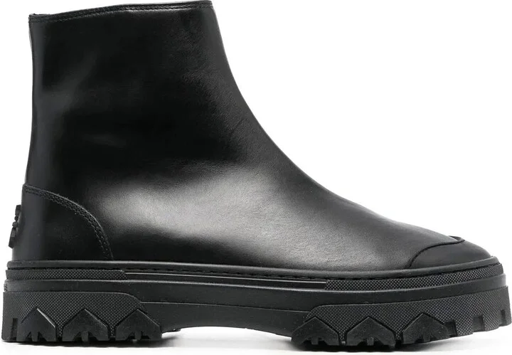 Zip-Up Leather Ankle Boots