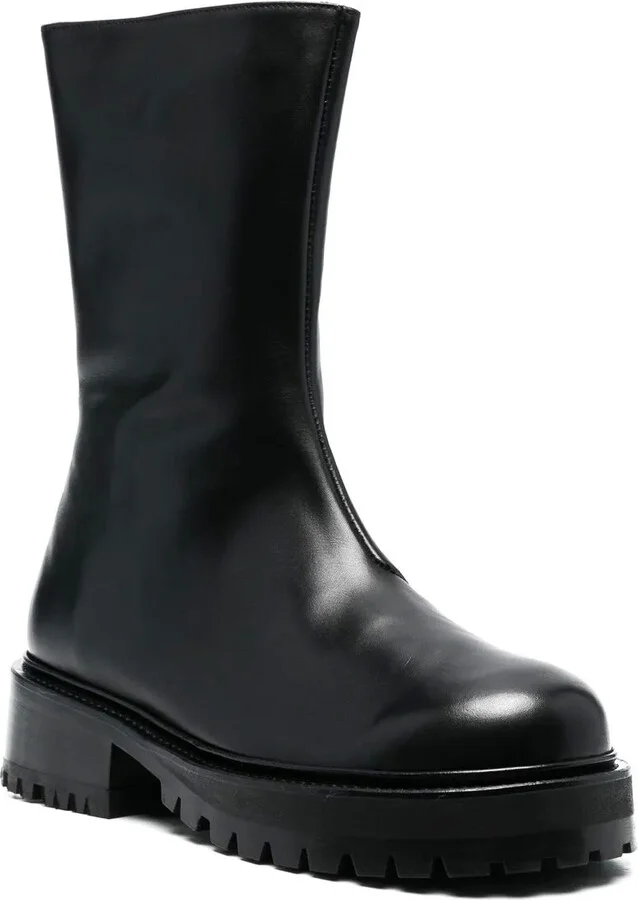 Zip-Up Leather Boots - Image 2