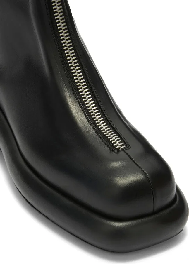 Zip-Up Leather Boots - Image 4