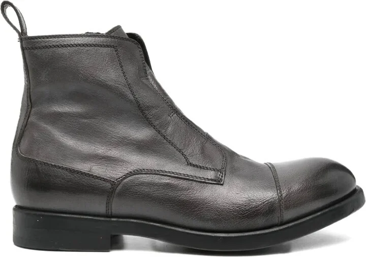 Zip-Up Leather Boots