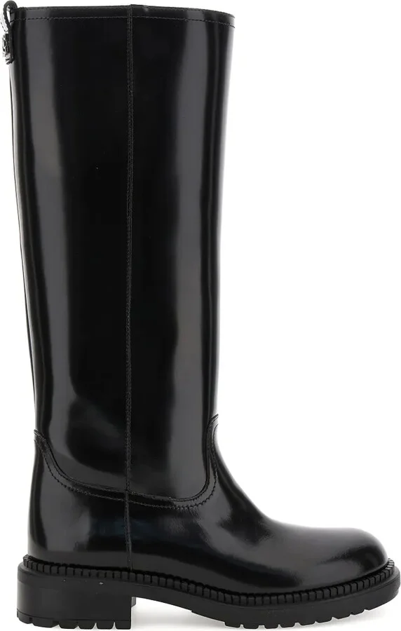 Zip-Up Leather Boots
