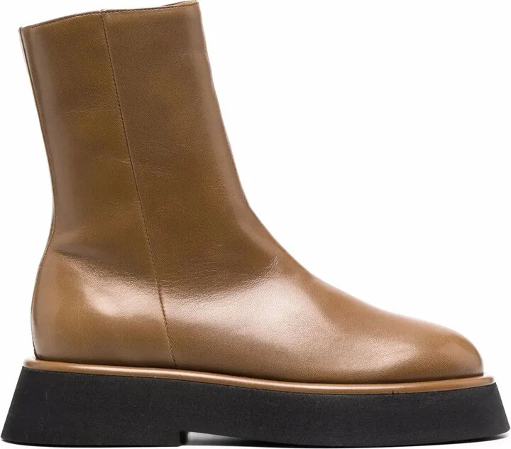 Zip-Up Leather Boots