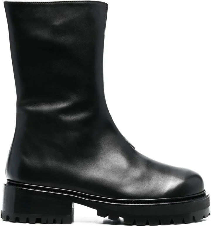 Zip-Up Leather Boots