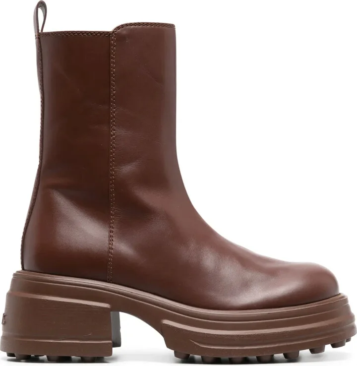 Zip-Up Leather Boots