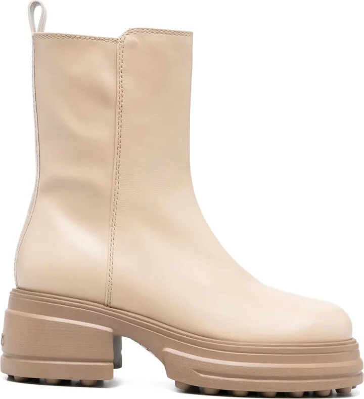 Zip-Up Leather Boots