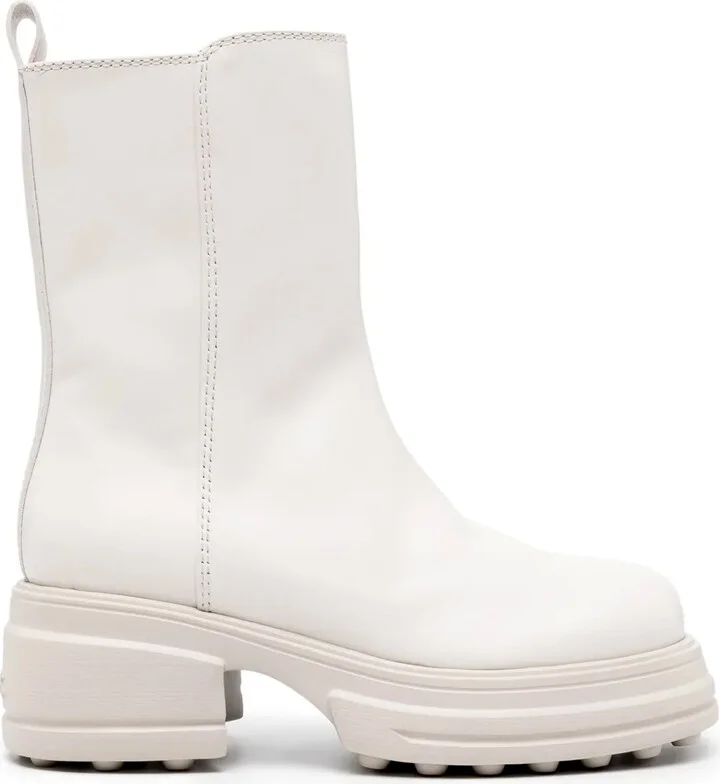 Zip-Up Leather Boots