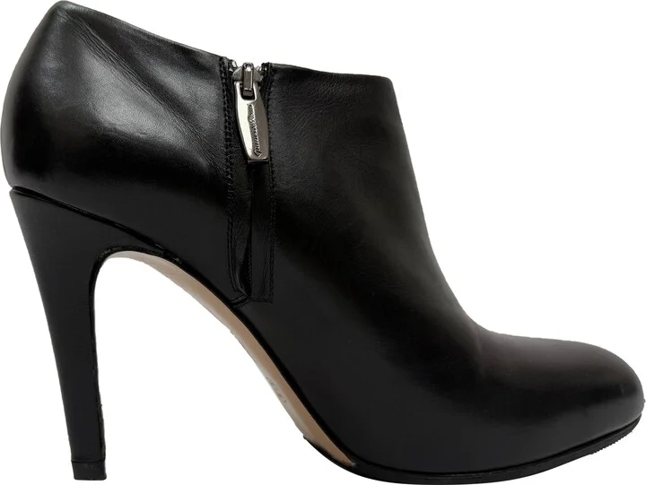 Zipped Ankle Boots in Black Leather