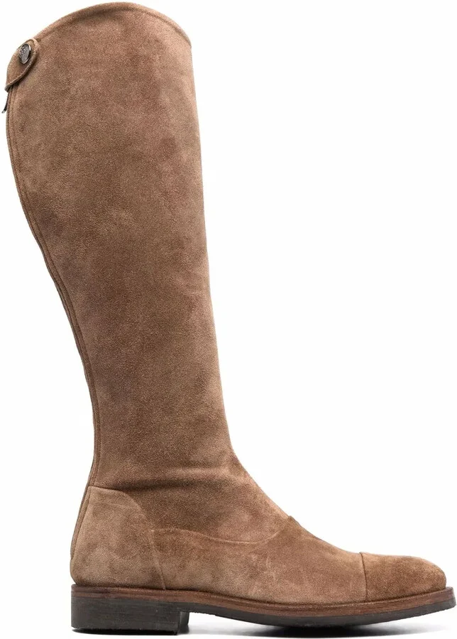 Zipped Flat Knee-Length Boots