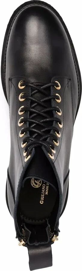 Zipped Lace-Up Leather Boots - Image 4