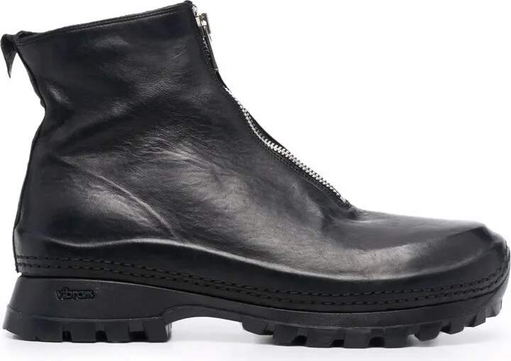 Zipped Leather Ankle Boots