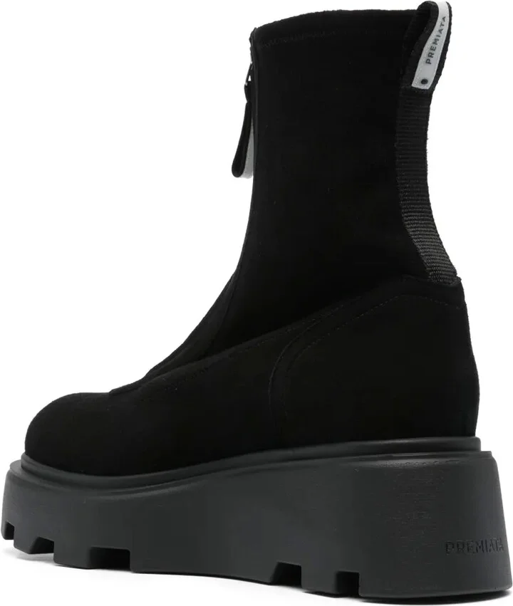 Zipped Suede Ankle Boots - Image 3