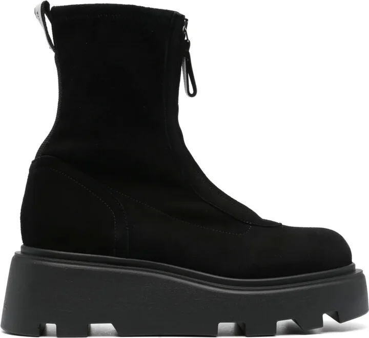 Zipped Suede Ankle Boots