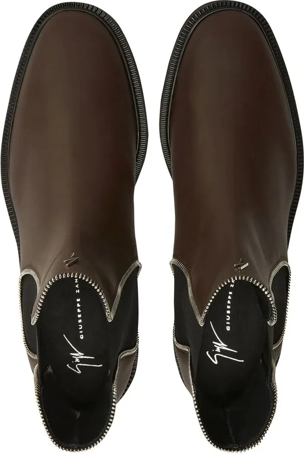 Zipper-Lined Leather Boots - Image 4