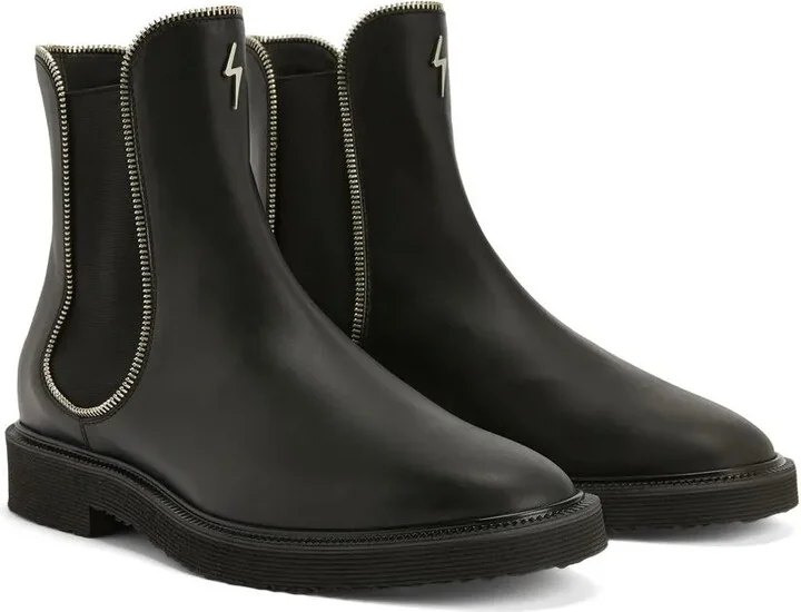 Zipper-Lined Leather Boots - Image 2