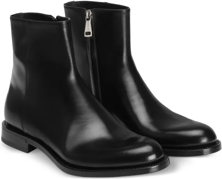 Zippered Leather Ankle Boots - Image 2